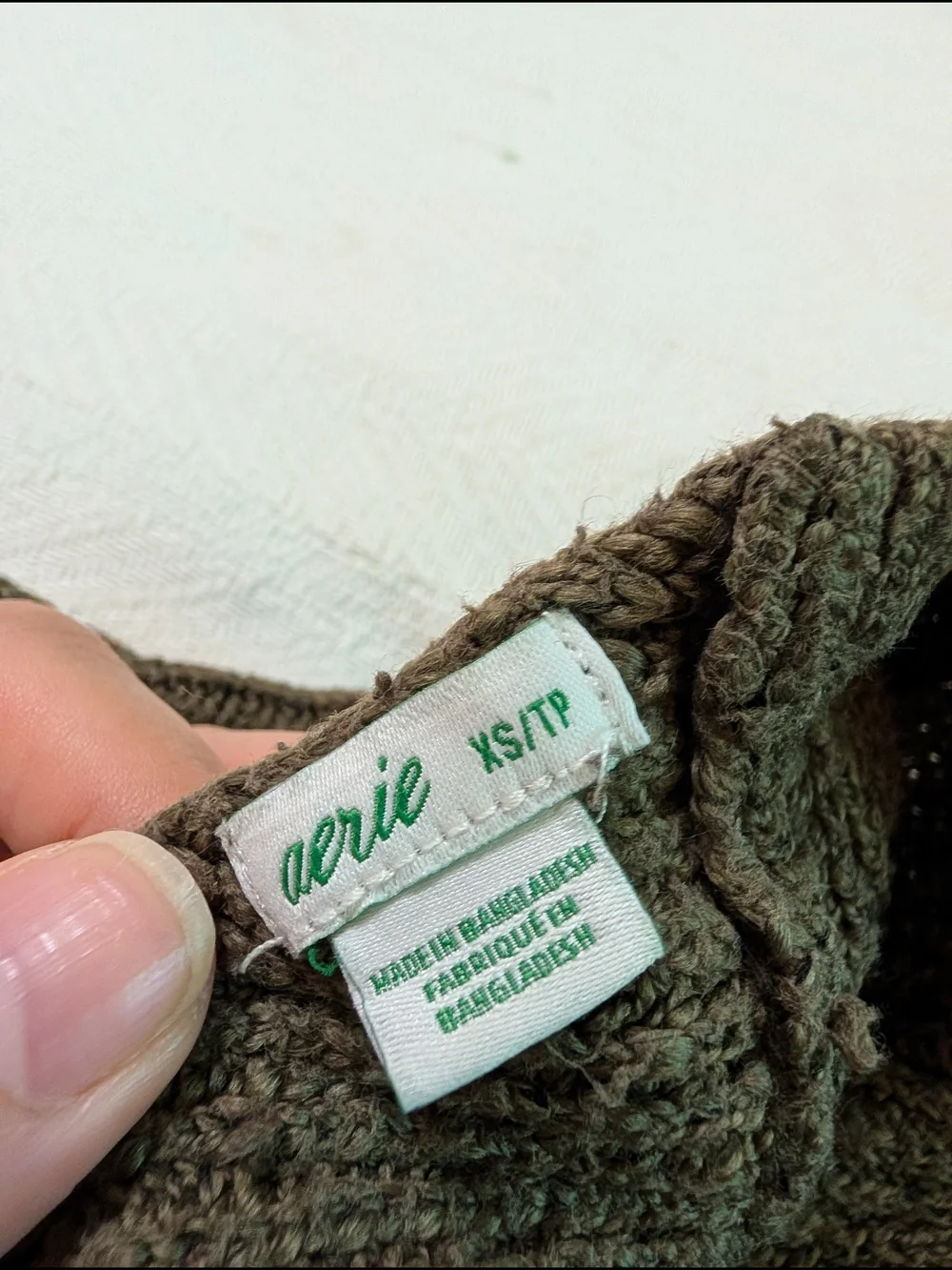 aerie Ribbed Open Back Green Sweater - Picture 3 of 3